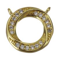Cubic Zirconia Micro Pave Brass Pendant, gold color plated, fashion jewelry & micro pave cubic zirconia & double-hole Approx 1mm 