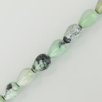 Green Grass Stone Beads, Teardrop, fashion jewelry & DIY Approx 1.5mm Approx 16.5 Inch, Approx 