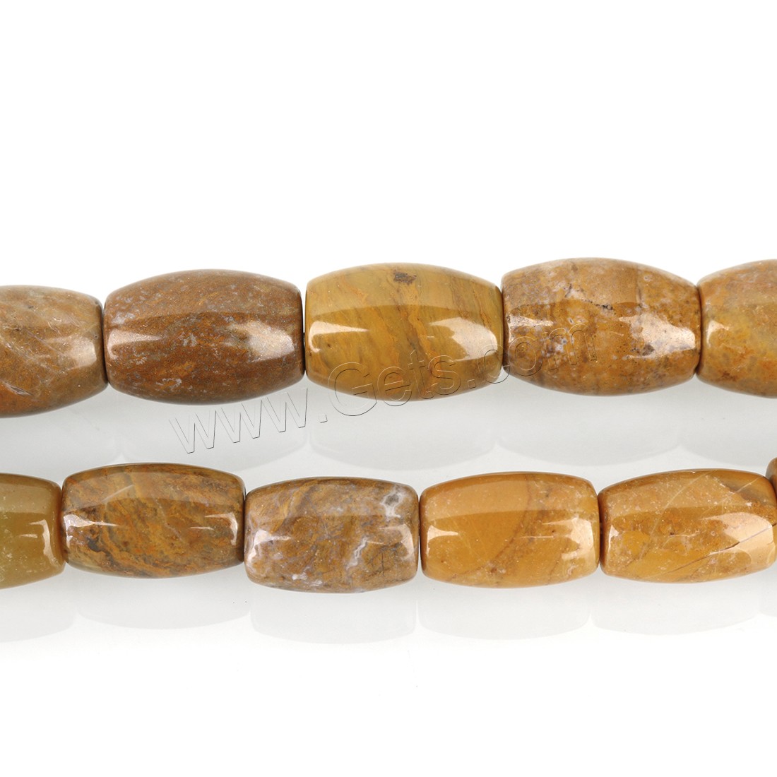 Field-yellow Stone Beads, Drum, DIY & different size for choice, Hole:Approx 2.5mm, Length:Approx 16 Inch, Sold By Strand
