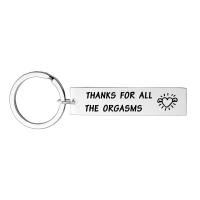 Stainless Steel Key Chain, Rectangle, silver color plated, Unisex 50*12mm Inch 