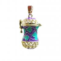 Zinc Alloy Enamel Pendants, plated, can open and put into something & Unisex 28*14mm .12 Inch 