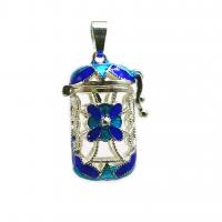 Zinc Alloy Enamel Pendants, plated, can open and put into something & Unisex, 28*14mm .12 Inch 