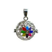 Zinc Alloy Enamel Pendants, plated, can open and put into something & Unisex, 20*20mm .8 Inch 
