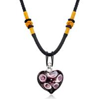 Lampwork Jewelry Necklace, Heart & for woman & inner flower, 20mm .8 Inch 
