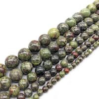 Drachenblut-Jaspis Perlen, Dragon+Blut+Stein, rund, poliert, DIY & verschiedene Größen vorhanden, Bohrung:ca. 1mm, verkauft von Strang