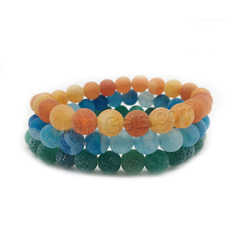 Effloresce Agate Bracelet, Round, fashion jewelry & Unisex & different size for choice, more colors for choice, Length:Approx 7.5 Inch, Sold By Strand