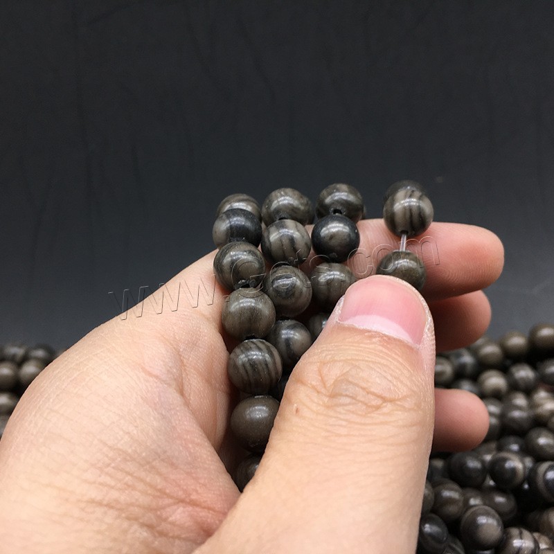Natürliche Malachit Perlen, rund, poliert, DIY & verschiedene Größen vorhanden, Bohrung:ca. 1mm, verkauft von Strang