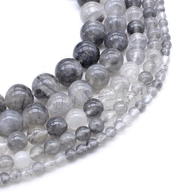 Natural Grey Quartz Beads, Round, DIY & different size for choice, more colors for choice, Hole:Approx 1mm, Sold By Strand