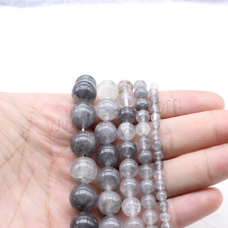 Natural Grey Quartz Beads, Round, DIY & different size for choice, more colors for choice, Hole:Approx 1mm, Sold By Strand