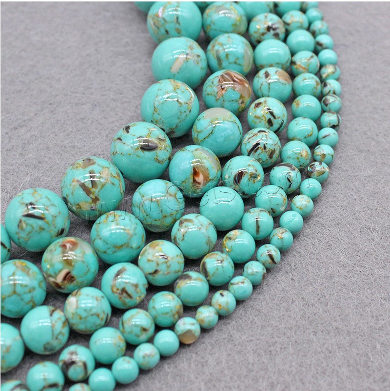 Perles en Turquoise synthétiques, Rond, DIY & normes différentes pour le choix, plus de couleurs à choisir, Trou:Environ 1mm, Vendu par brin
