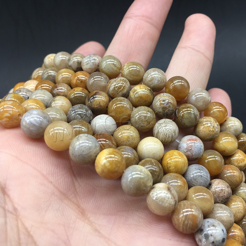 Природный камень Бусины, Круглая, полированный, DIY & разный размер для выбора, отверстие:Приблизительно 1mm, продается Strand