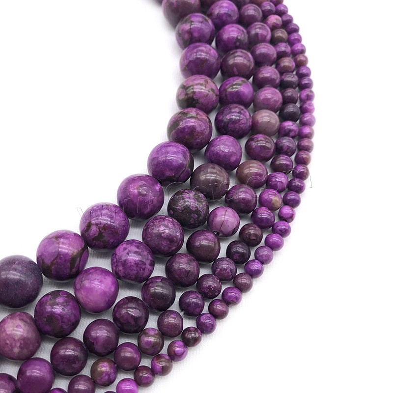 Natural Charoite Beads, Round, polished, DIY & different size for choice, purple, Hole:Approx 1mm, Sold By Strand