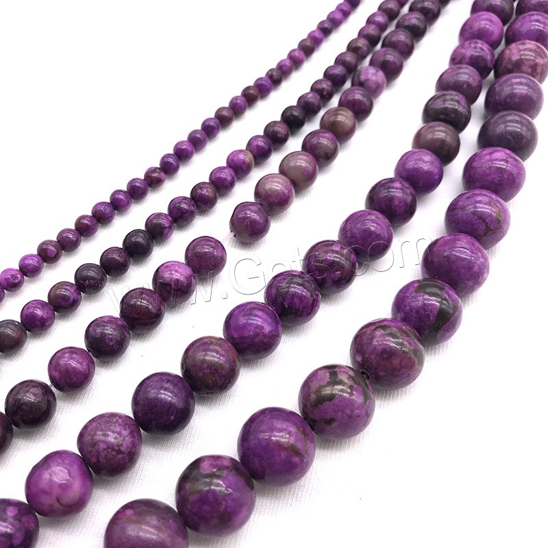 Natural Charoite Beads, Round, polished, DIY & different size for choice, purple, Hole:Approx 1mm, Sold By Strand