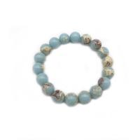 Shoushan Stone bracelet, Rond, unisexe & normes différentes pour le choix, bleu ciel Environ 7.5 pouce, Vendu par brin