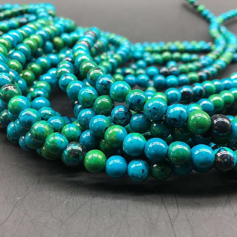 Synthetic Chrysocolla Beads, Round, polished, DIY & different size for choice, Hole:Approx 1mm, Sold By Strand
