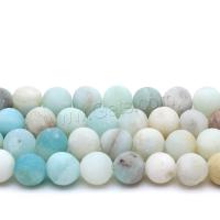 Amazonite Black Gold Bead, Natural Stone, Round, polished, DIY & matte Approx 1mm 