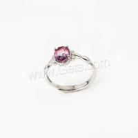 925 пробы Открыть палец кольцо, с Кристаллы, покрытый платиной, ювелирные изделия моды & Женский, Много цветов для выбора 8mm, продается PC