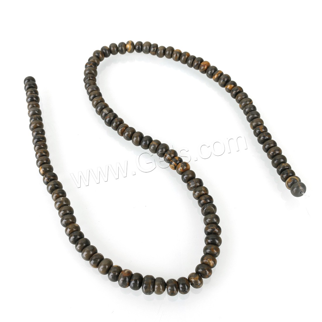 Picture Jasper Beads, different size for choice, black, Hole:Approx 1mm, Length:Approx 16 Inch, Sold By Strand