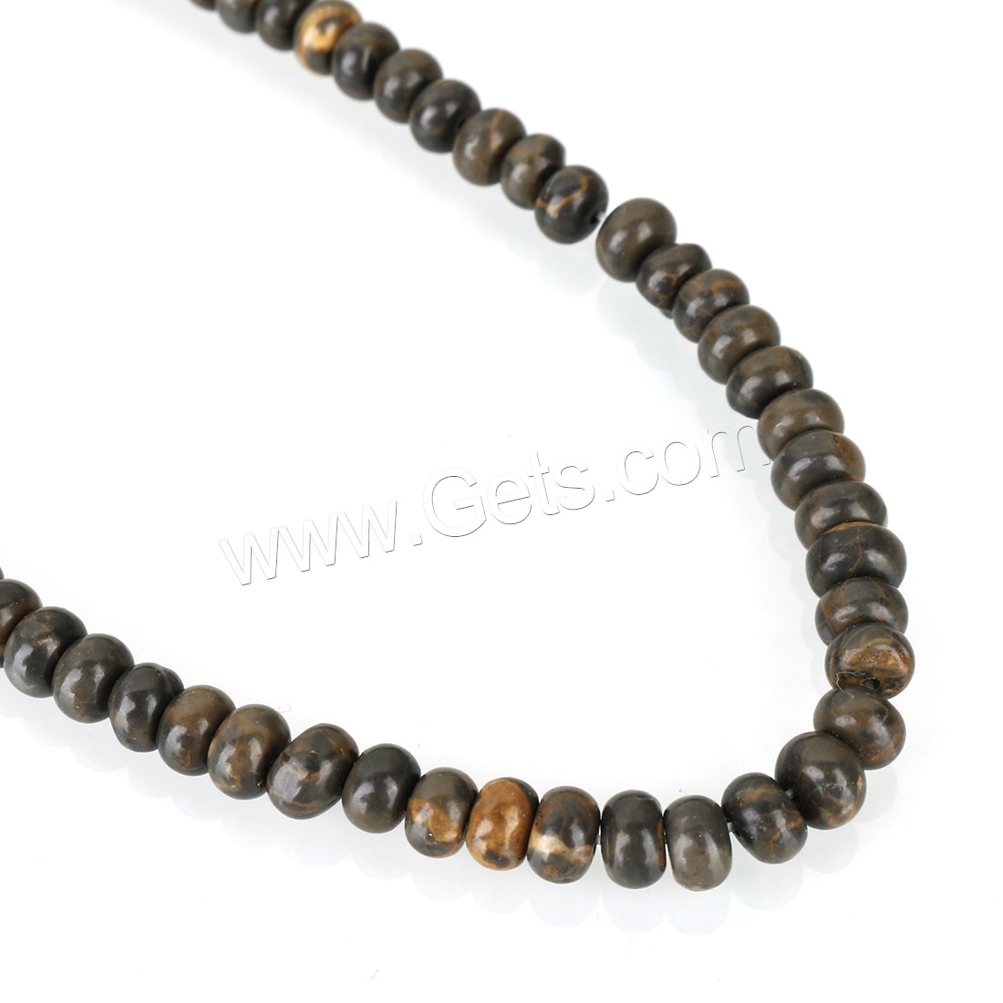 Picture Jasper Beads, different size for choice, black, Hole:Approx 1mm, Length:Approx 16 Inch, Sold By Strand