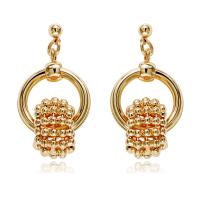 Brass Drop Earring, gold color plated, for woman, 40mm 