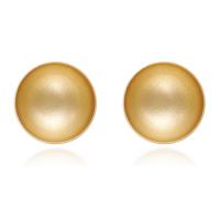 Brass Stud Earring, with Stainless Steel, gold color plated, for woman, 15mm 