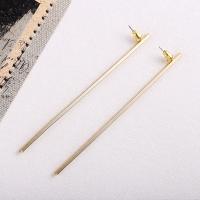 Brass Stud Earring, plated, for woman, 100mm 