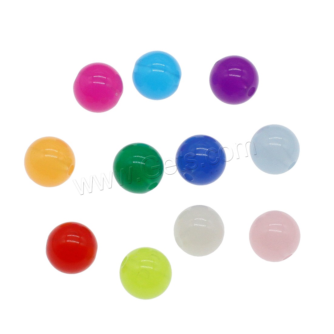 Bijoux Perles en résine, Rond, normes différentes pour le choix, plus de couleurs à choisir, Trou:Environ 2.5mm, Vendu par sac