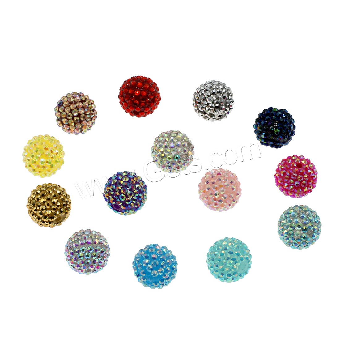 Acryl Schmuck Perlen, rund, verschiedene Größen vorhanden & mit Strass, keine, Bohrung:ca. 2mm, verkauft von Tasche