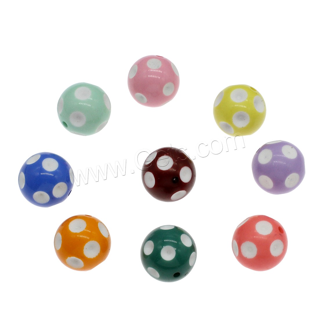 Acrylic Jewelry Beads, Round, more colors for choice, Hole:Approx 2mm, Sold By Bag