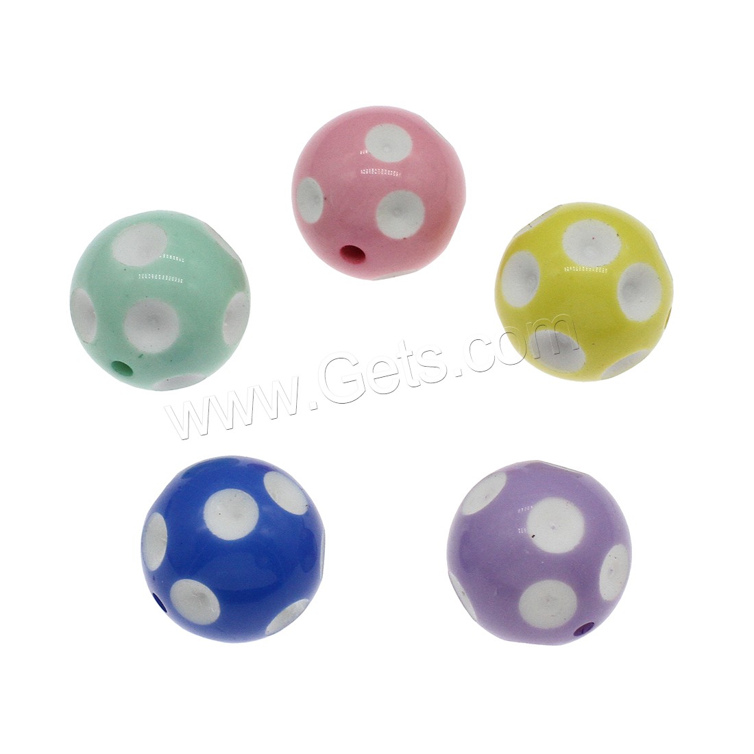Acrylic Jewelry Beads, Round, more colors for choice, Hole:Approx 2mm, Sold By Bag