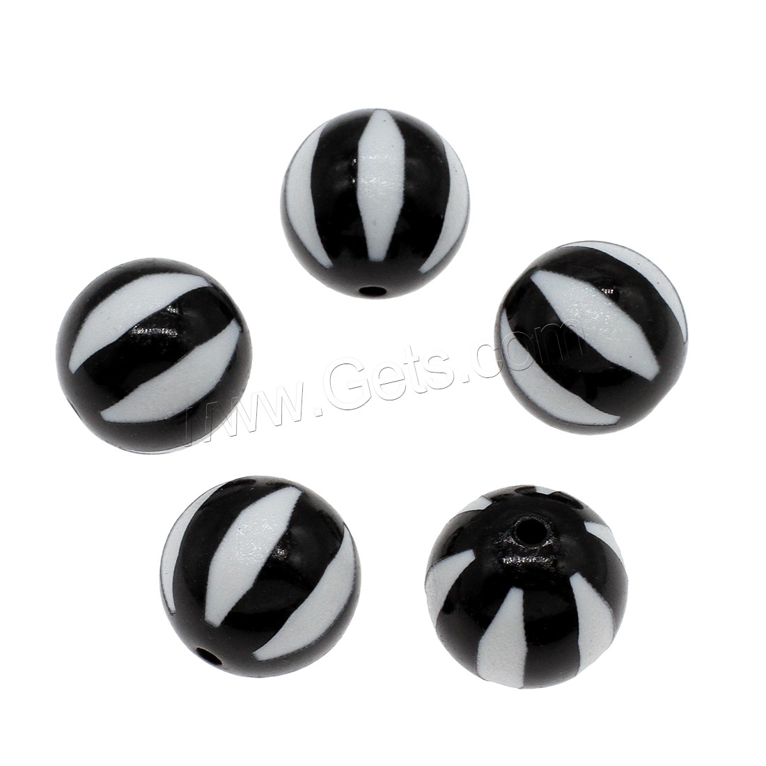 Acrylic Jewelry Beads, Round, different size for choice, white and black, Hole:Approx 2mm, Approx 200PCs/Bag, Sold By Bag