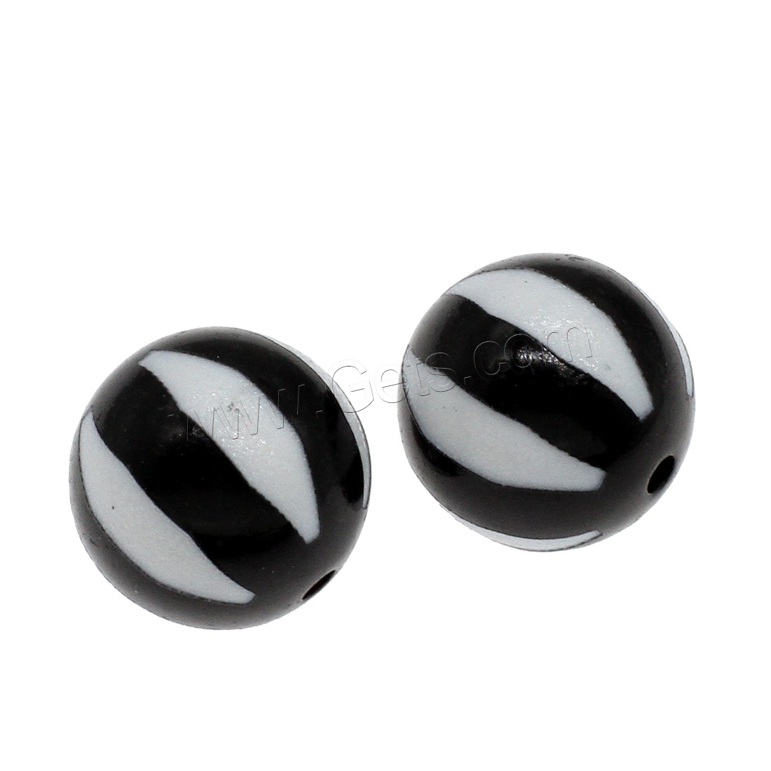 Acrylic Jewelry Beads, Round, different size for choice, white and black, Hole:Approx 2mm, Approx 200PCs/Bag, Sold By Bag