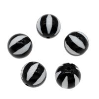 Acrylic Jewelry Beads, Round white and black Approx 2mm, Approx 