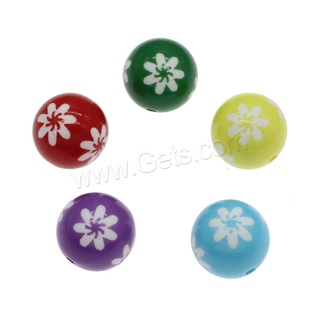 Mixed Acrylic Jewelry Beads, Round, different size for choice, mixed colors, Hole:Approx 2mm, Approx 200PCs/Bag, Sold By Bag