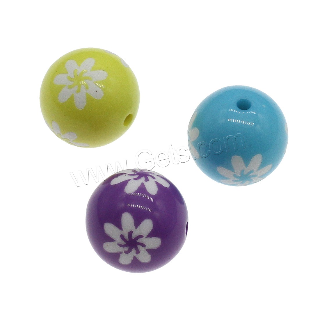Mixed Acrylic Jewelry Beads, Round, different size for choice, mixed colors, Hole:Approx 2mm, Approx 200PCs/Bag, Sold By Bag