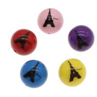 Gemischte Acryl Perlen Schmuck, rund, gemischte Farben, 20mm, Bohrung:ca. 2mm, ca. 200PCs/Tasche, verkauft von Tasche