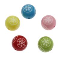 Gemischte Acryl Perlen Schmuck, rund, verschiedene Größen vorhanden, gemischte Farben, Bohrung:ca. 2mm, ca. 200PCs/Tasche, verkauft von Tasche