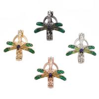Zinc Alloy Floating Locket Pendant, Dragonfly, plated, It could be opened and beads could be put inside. & enamel Approx 4mm 