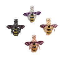 Zinc Alloy Floating Locket Pendant, Bee, plated, It could be opened and beads could be put inside. & enamel Approx 3.5mm 