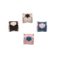 Enamel Zinc Alloy European Beads, rose gold color plated Approx 5mm 
