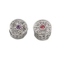 Rhinestone Zinc Alloy European Beads, silver color plated, with rhinestone Approx 5.5mm 