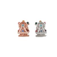 Perles European de stras d'alliage de Zinc , Grande roue, Placage, avec strass, plus de couleurs à choisir Environ 5mm Vendu par sac