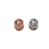 Rhinestone Zinc Alloy European Beads, plated, enamel & with rhinestone Approx 5mm 