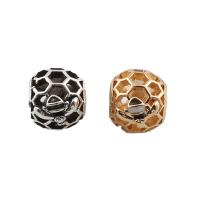 Enamel Zinc Alloy European Beads, Round, plated, hollow Approx 5mm 