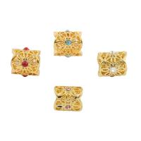 Rhinestone Zinc Alloy European Beads, gold color plated, with rhinestone Approx 6mm 