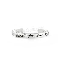 Stainless Steel Cuff Bangle, 316L Stainless Steel, plated, fashion jewelry & Unisex & with letter pattern 
