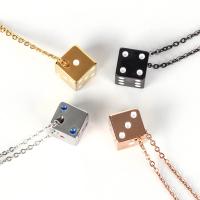 Stainless Steel Sweater Chain Necklace, 316L Stainless Steel, Dice, plated, fashion jewelry & Unisex Approx 25.6 Inch 