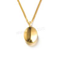 Stainless Steel Jewelry Necklace, 316L Stainless Steel, with Brass, gold color plated, fashion jewelry & Unisex Approx 17.7 Inch 