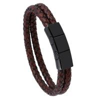 PU Leather Bracelet, with Stainless Steel, plated, fashion jewelry & for man 22.5cm Approx 8.85 Inch 