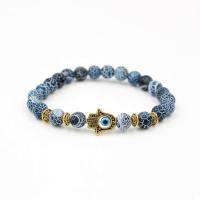alliage de zinc bracelet, bijoux de mode & unisexe & motif de mauvais œil, plus de couleurs à choisir, 18.5cm,19cm, Vendu par PC